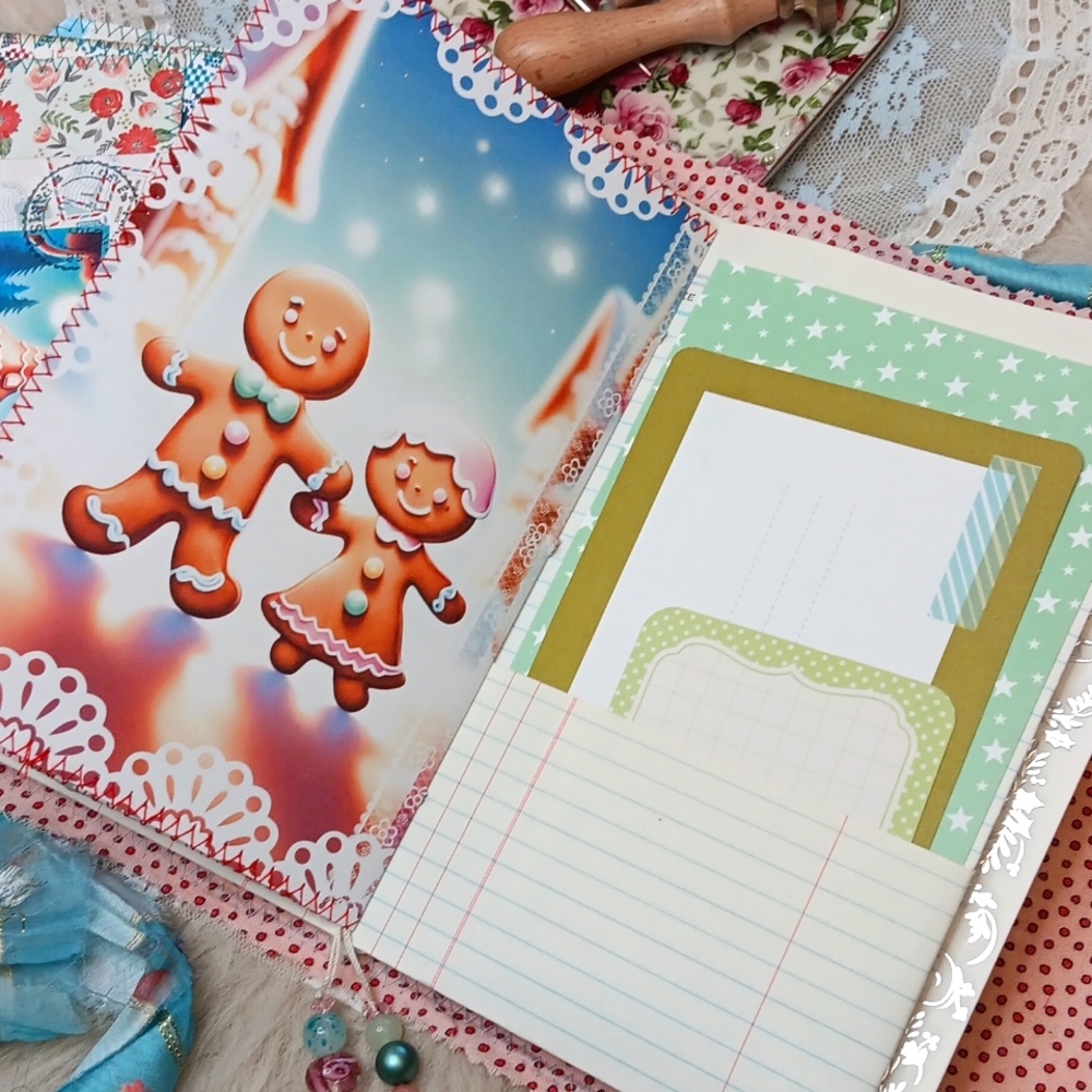 Christmas Gingerbread Junk Journal  Twin Baby Boy " Samuel " - Picture 11 of 12
